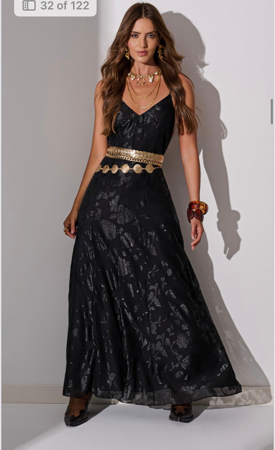Tais crepe long dress